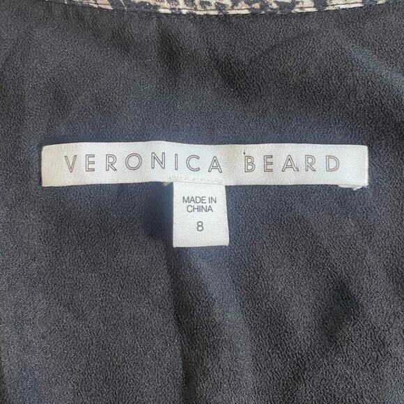 Veronica Beard Ried Python Snake Print Short Sleeve Silk Mini Dress Size 8 - Picture 8 of 8